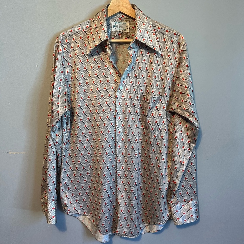 70s Hong Kong Vintage Shirt Shinny Material